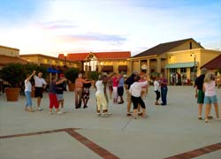 Dancing on The Town Square at Circle Square Commons.
